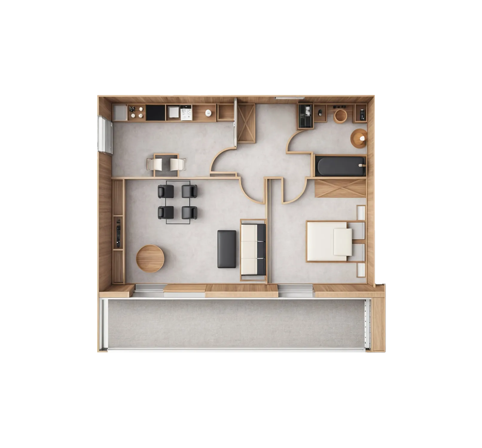 Rzut 2D mieszkania 2.2 na osiedlu Apartamenty Bałtyk