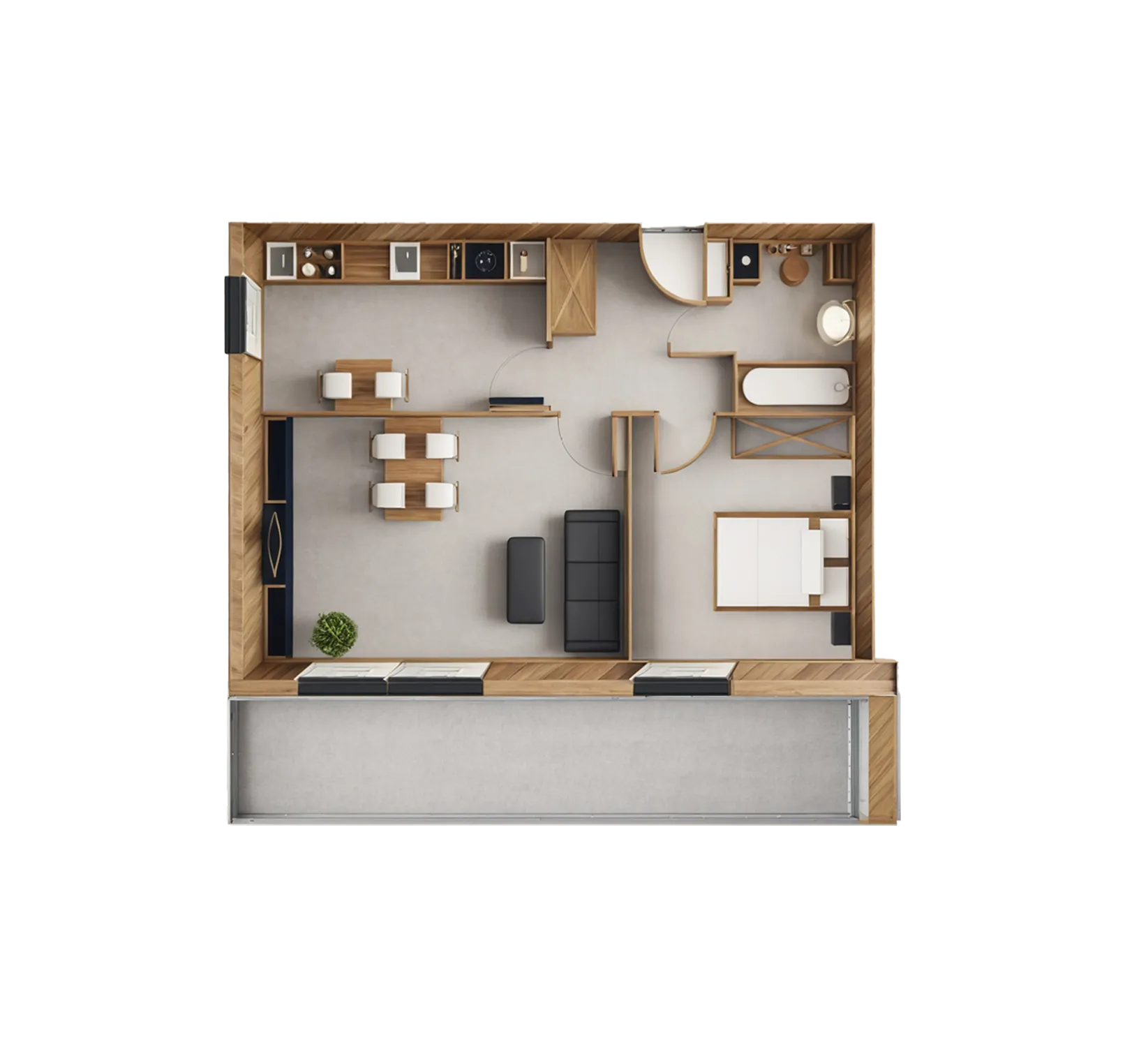 Rzut 2D mieszkania 4.5.1 na osiedlu Apartamenty Bałtyk