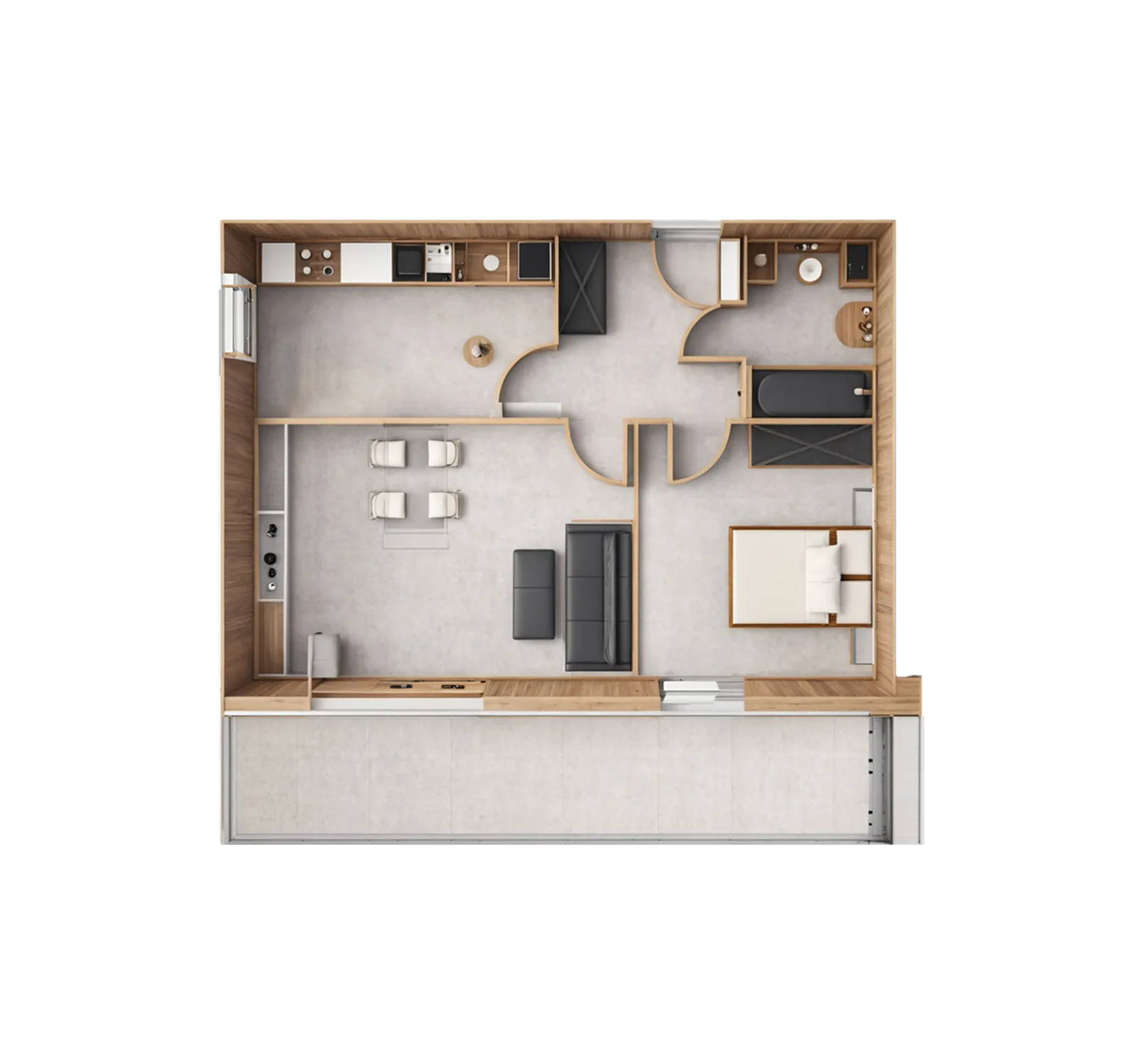 Rzut 2D mieszkania 0.2 na osiedlu Apartamenty Bałtyk