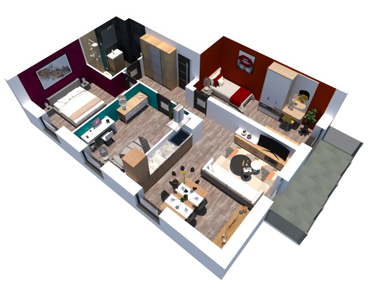 Rzut 3d projekt dla dewelopera.